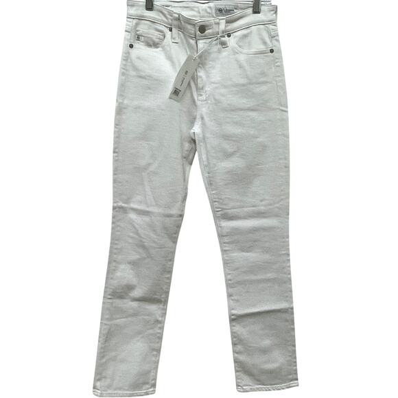 Adriano Goldschmied Mari Crop High Rise Slim Straight White Women's Sz 26R NWT - Picture 2 of 10